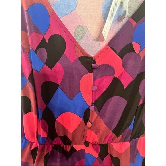 Torrid Flutter Sleeve Studio Knit Multi Heart Swing Skirt Mini Dress sz 1 or 14- - Picture 5 of 11